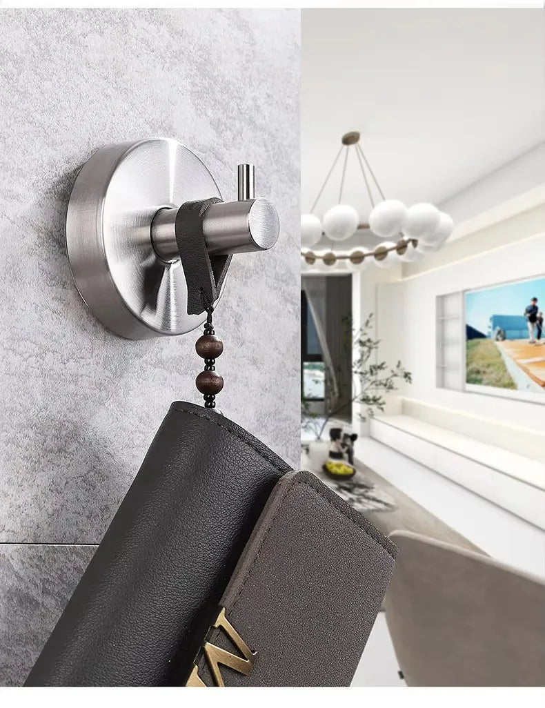 YOTO Stainless Steel Wall Mounted Coat Rack Self-Adhesive Modern Design Bathroom and Kitchen Towel Hook Gancho Adesivo Parede