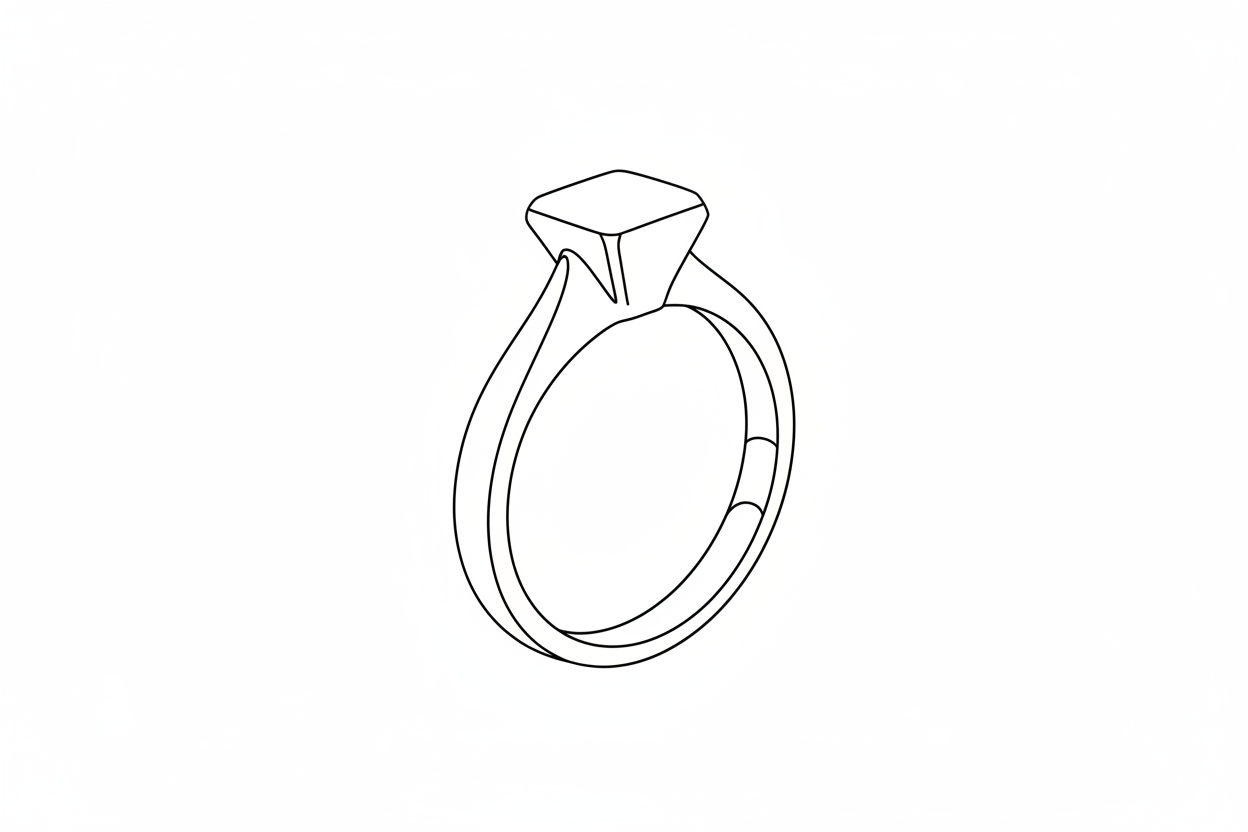 A black and white ring with just the outline visible