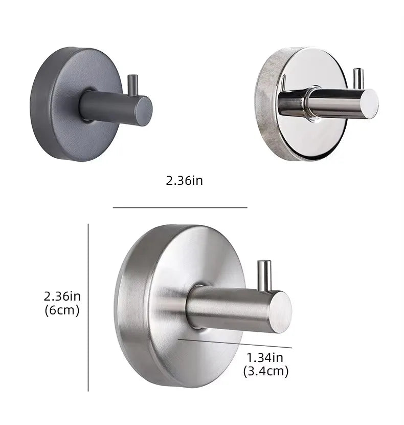 YOTO Stainless Steel Wall Mounted Coat Rack Self-Adhesive Modern Design Bathroom and Kitchen Towel Hook Gancho Adesivo Parede