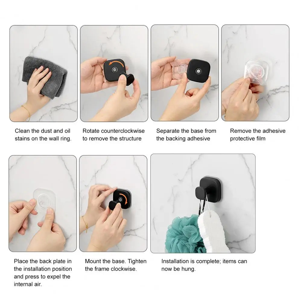 Bathroom Robe Hook Vacuum Suction Hook Heavy Duty Stainless Steel Suction Cup Hook for Front Door Wreath Hanger Bathroom Glass